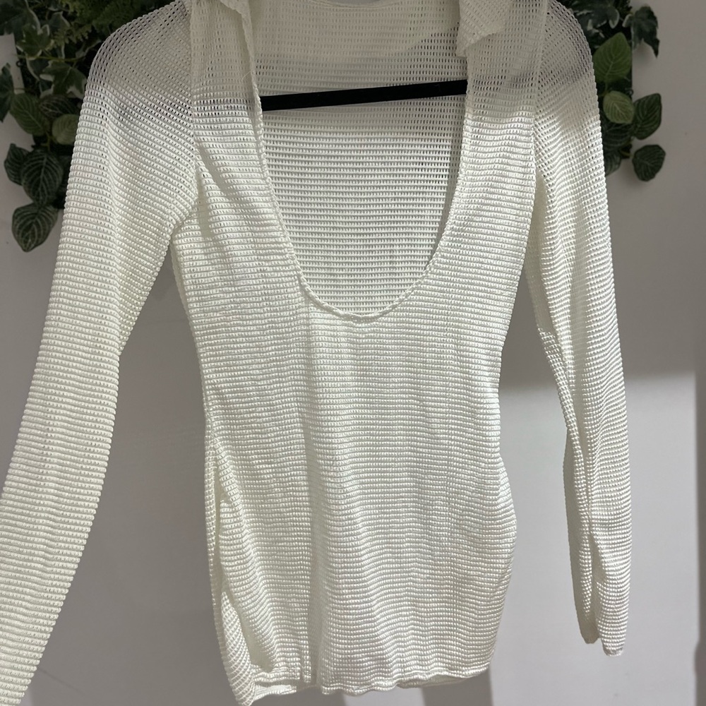 White mesh cover up dress